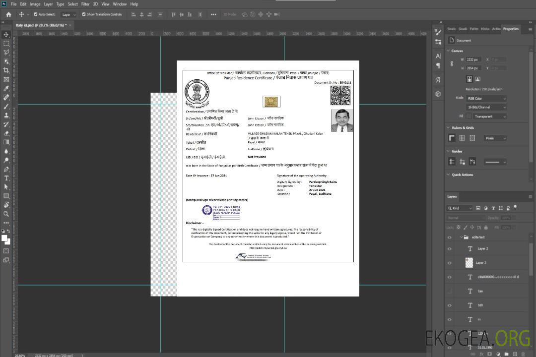 Modèle de certificat de résidence du gouvernement indien du Pendjab au format Word et PDF template Modèle de certificat de résidence du gouvernement indien du Pendjab au format Word et PDF template